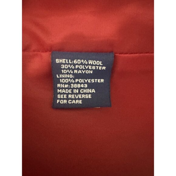 Mackintosh Red Wool-Blend Lined Coat w/Pockets Size S Peacoat Single Breasted - Picture 9 of 11